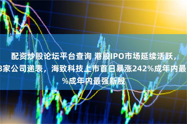 配资炒股论坛平台查询 港股IPO市场延续活跃，一周18家公司递表，海致科技上市首日暴涨242%成年内最强新股